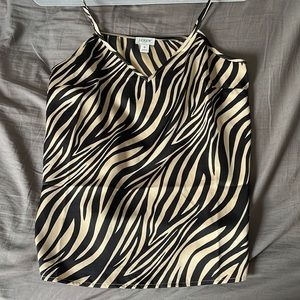 Satin J Crew Zebra Cami